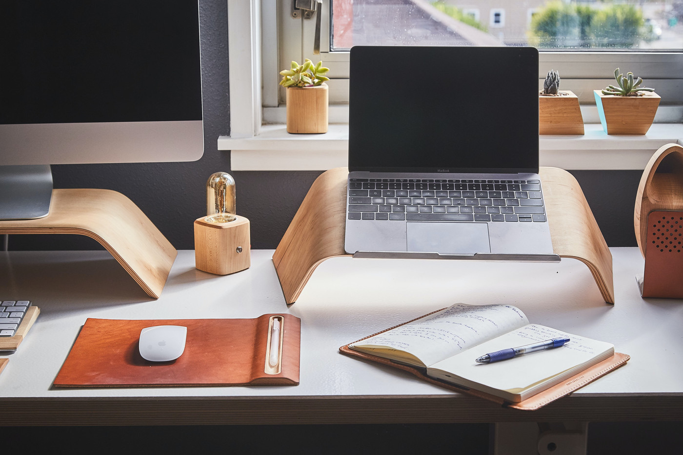 A tidy office desk