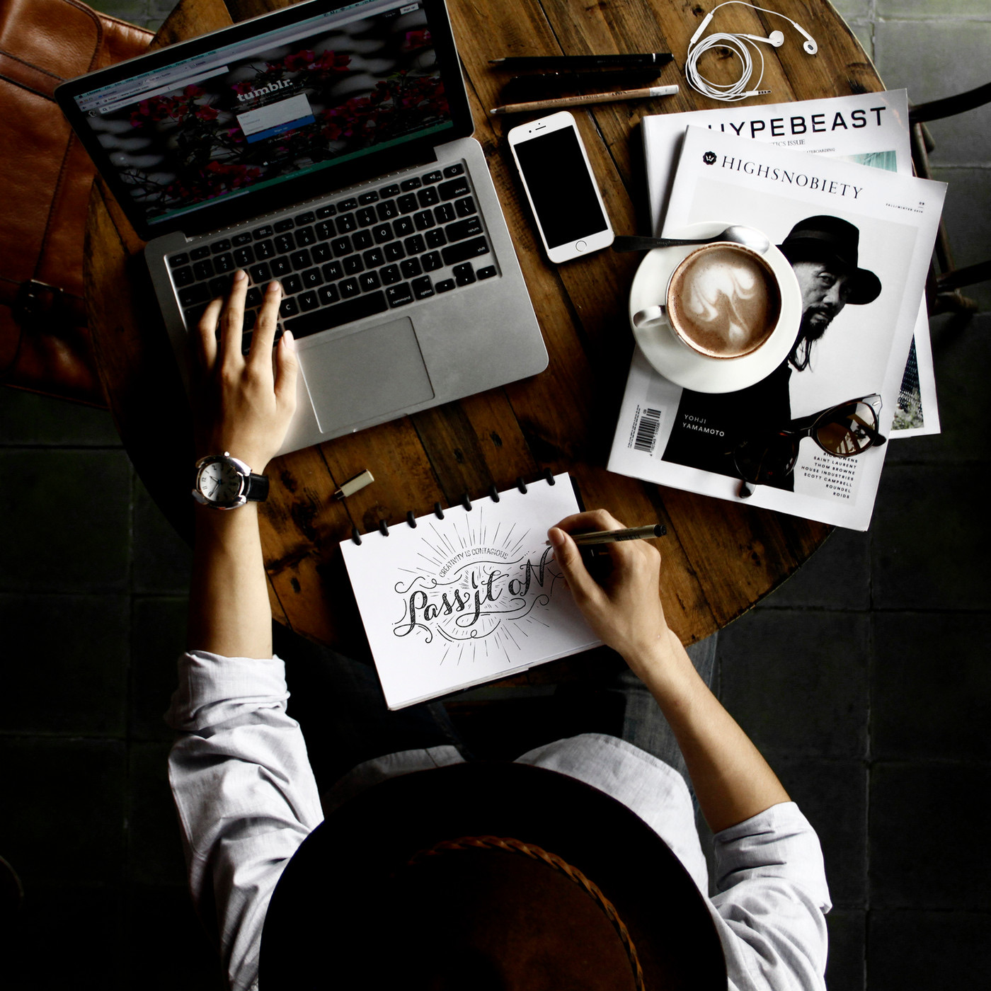 A workspace set up for packing